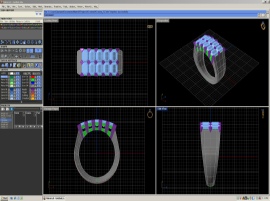Ten Diamond Ring - CAD Image