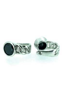 Zinzi Ladies Sale Silver Jewellery – Silver Black Stone Earrings - Zio656