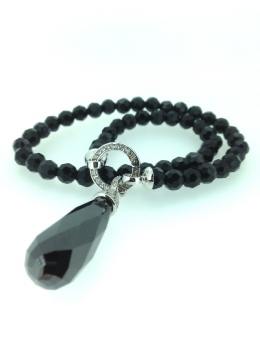 Zinzi Ladies Sale Silver Jewellery - Black and Silver Bead Necklace with Black Pendant - Zic401z Zi356z Zih536z
