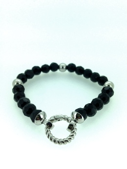 Zinzi Ladies Sale Silver Jewellery - Sterling Silver and Black Bead Bracelet - Zia401z, Zi360