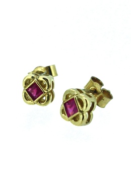 9ct Gold Ruby Earrings